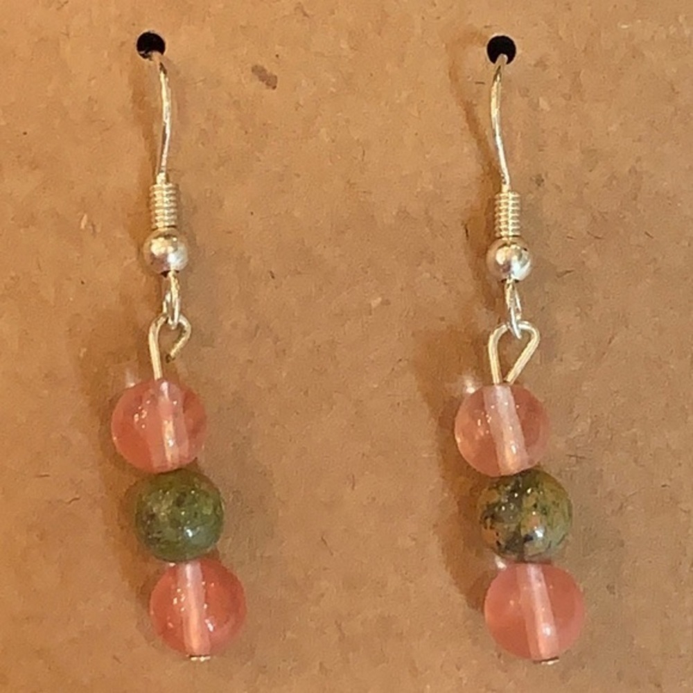 💐5/25 natural three stone delicate dangle drop